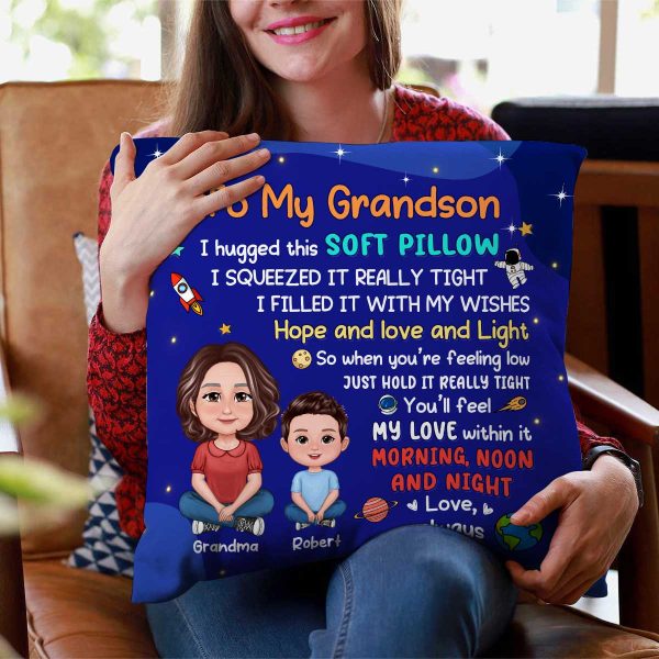 To My Granddaughter Grandson Crossed Legs Grandma Kid Personalized Pillow For Cheap - Image 5