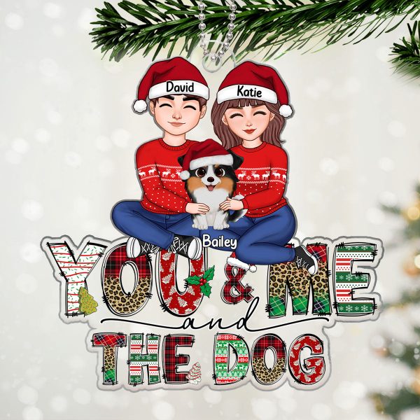 Couple And The Dog Doodle Letter Personalized Acrylic Ornament Fashion
