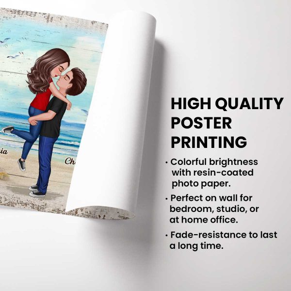 Favorite Place In All The World Couple Hugging On Beach Personalized Poster Online Sale - Image 3