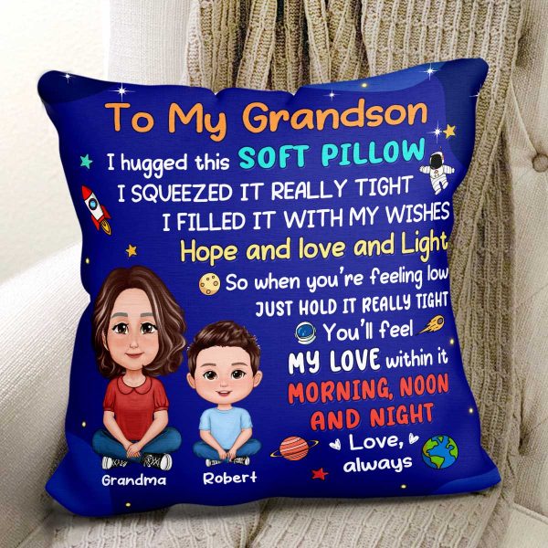 To My Granddaughter Grandson Crossed Legs Grandma Kid Personalized Pillow For Cheap - Image 4