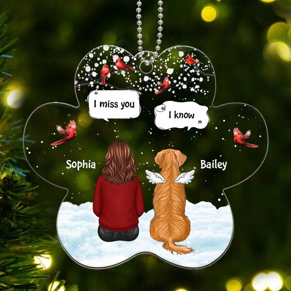 Blossom Tree Conversation Dogs Cats Pets Remembrance Memorial Gift Christmas Acrylic Ornament Fashion