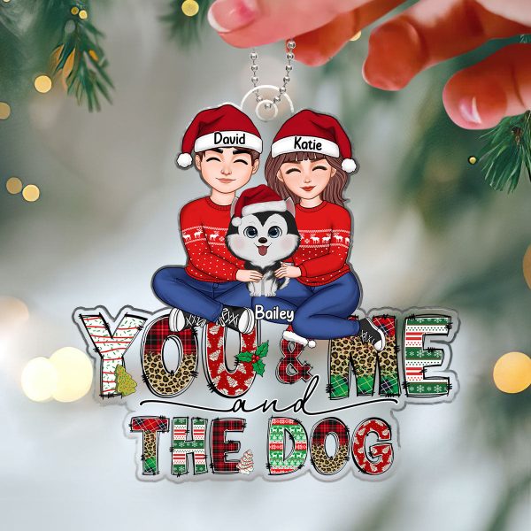 Couple And The Dog Doodle Letter Personalized Acrylic Ornament Fashion - Image 3