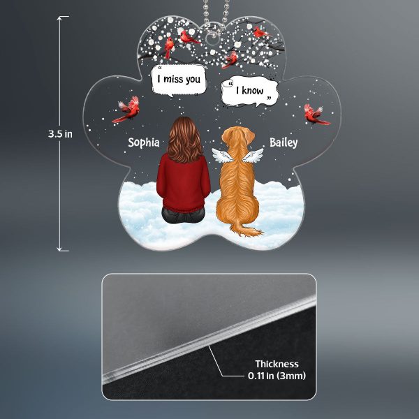 Blossom Tree Conversation Dogs Cats Pets Remembrance Memorial Gift Christmas Acrylic Ornament Fashion - Image 4