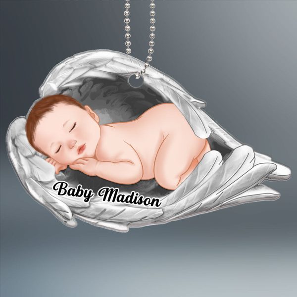 Sleep In Heavenly Peace Baby Loss Infant Loss Sympathy Gift Memorial Keepsake Personalized Acrylic Ornament Online - Image 2