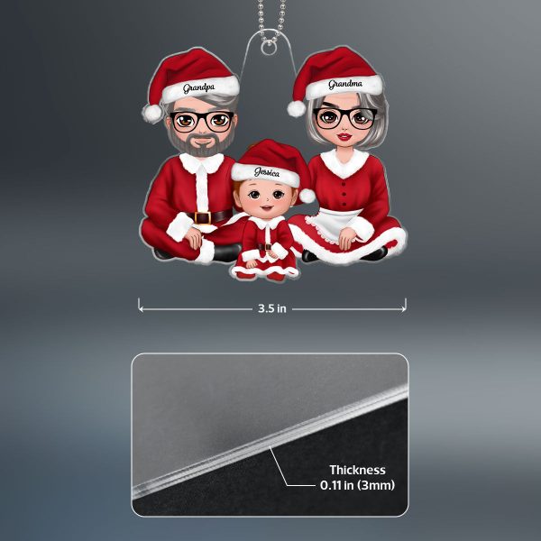 Christmas Doll Grandma Grandpa Claus Baby s First Christmas Acrylic Ornament - Personalized Gift For Grandma, Grandpa For Discount - Image 4