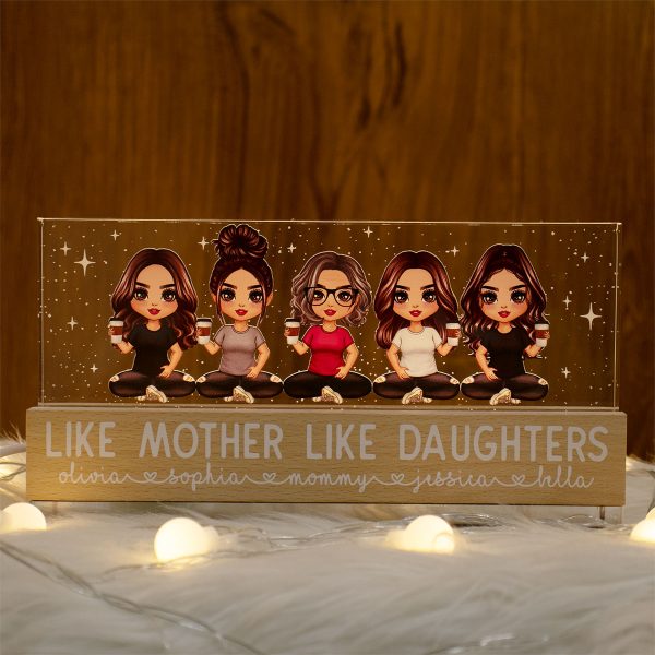 Like Mother Like Daughters Personalized Acrylic Block LED Night Light Sale - Image 4