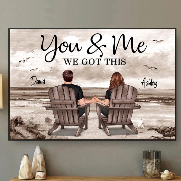 Eternal Love Couple Beach Landscape Retro Vintage Personalized Poster, Heartfelt 2025 Anniversary Gift, Wedding Gift For Couple, Husband, Wife, Dad, Mom Cheap - Image 3
