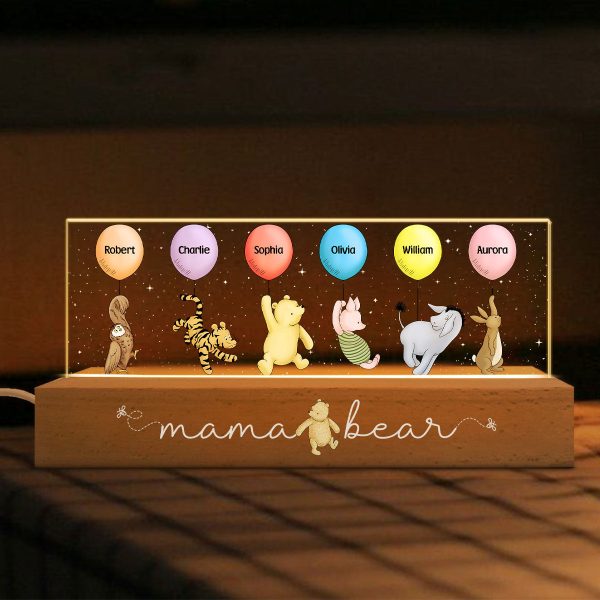 Grandma‘s Grandkids Cute Characters With Balloons Personalized Acrylic Block LED Night Light Online Sale - Image 2