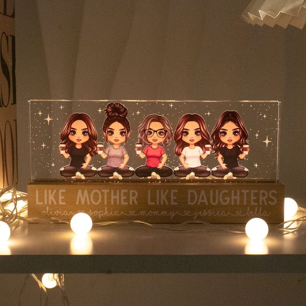 Like Mother Like Daughters Personalized Acrylic Block LED Night Light Sale - Image 3