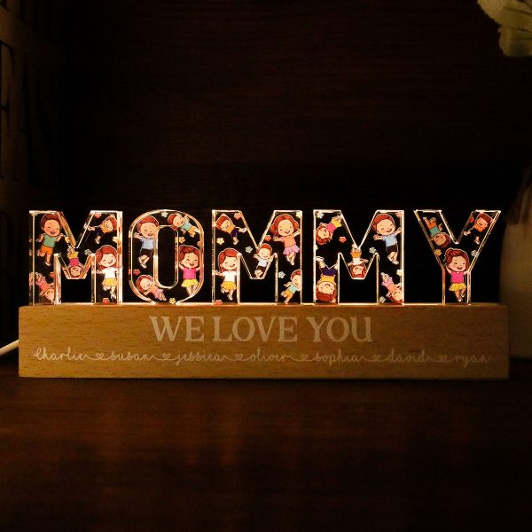 Mommy Happy Vector Kids Personalized Acrylic LED Night Light Supply