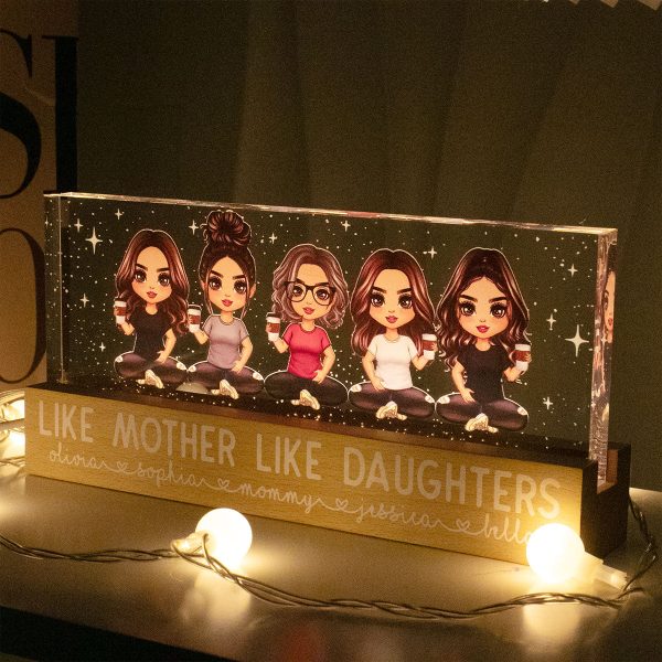 Like Mother Like Daughters Personalized Acrylic Block LED Night Light Sale - Image 2