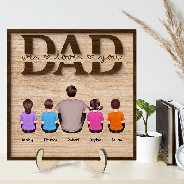 DAD We Love You Gift Personalized 2-Layer Wooden Plaque Online - Image 2
