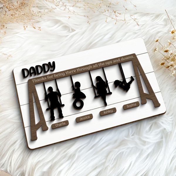 Thank You For Being There Through Up And Down 2-Layer Wooden Plaque, Mother s Day Gift, Father s Day Gift on Sale - Image 5