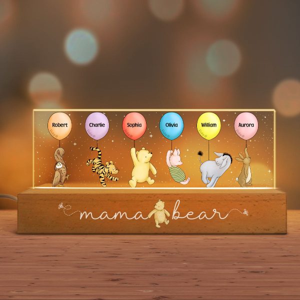 Grandma‘s Grandkids Cute Characters With Balloons Personalized Acrylic Block LED Night Light Online Sale - Image 5