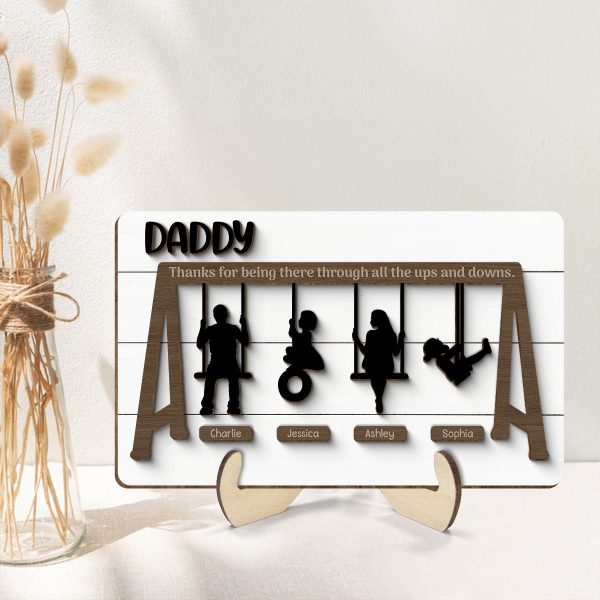 Thank You For Being There Through Up And Down 2-Layer Wooden Plaque, Mother s Day Gift, Father s Day Gift on Sale - Image 2