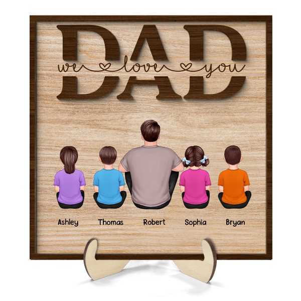 DAD We Love You Gift Personalized 2-Layer Wooden Plaque Online