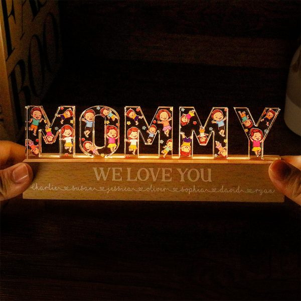 Mommy Happy Vector Kids Personalized Acrylic LED Night Light Supply - Image 4