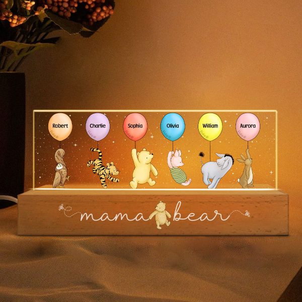 Grandma‘s Grandkids Cute Characters With Balloons Personalized Acrylic Block LED Night Light Online Sale - Image 3