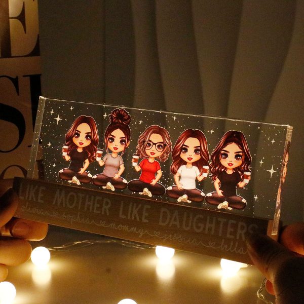 Like Mother Like Daughters Personalized Acrylic Block LED Night Light Sale - Image 5