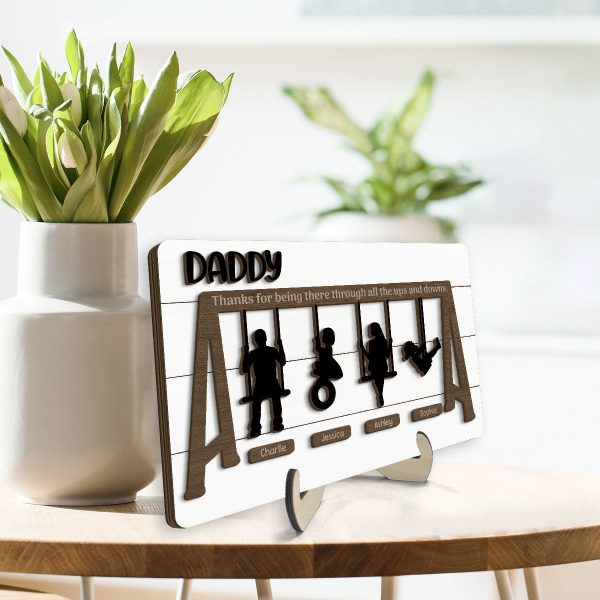 Thank You For Being There Through Up And Down 2-Layer Wooden Plaque, Mother s Day Gift, Father s Day Gift on Sale - Image 3