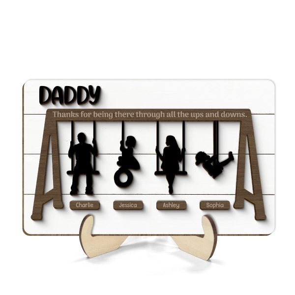 Thank You For Being There Through Up And Down 2-Layer Wooden Plaque, Mother s Day Gift, Father s Day Gift on Sale