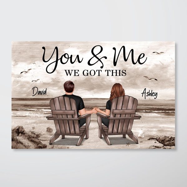 Eternal Love Couple Beach Landscape Retro Vintage Personalized Poster, Heartfelt 2025 Anniversary Gift, Wedding Gift For Couple, Husband, Wife, Dad, Mom Cheap - Image 5