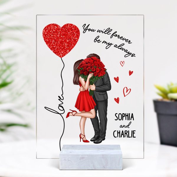 Elegant Couple Love Heart String Valentine‘s Gift Personalized Acrylic Plaque Fashion
