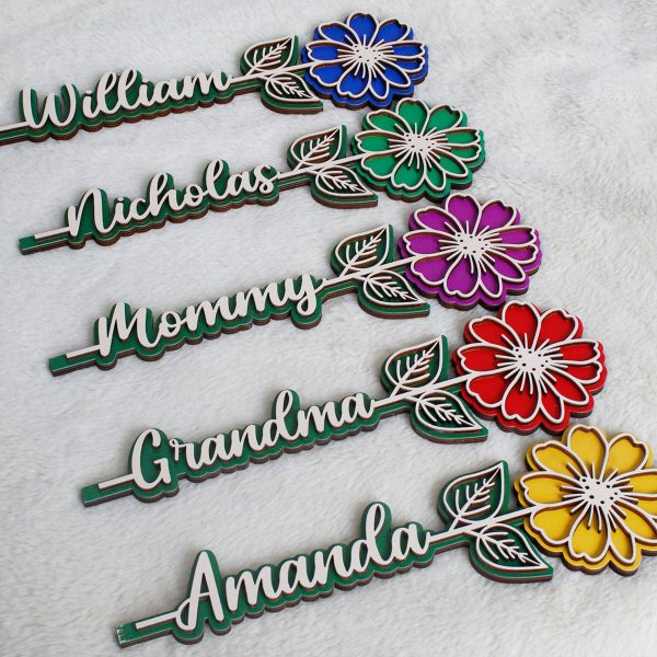 Colorful Flowers Mother s Day Gift For Mom, For Grandma Personalized Wooden Flowers Fashion - Image 4