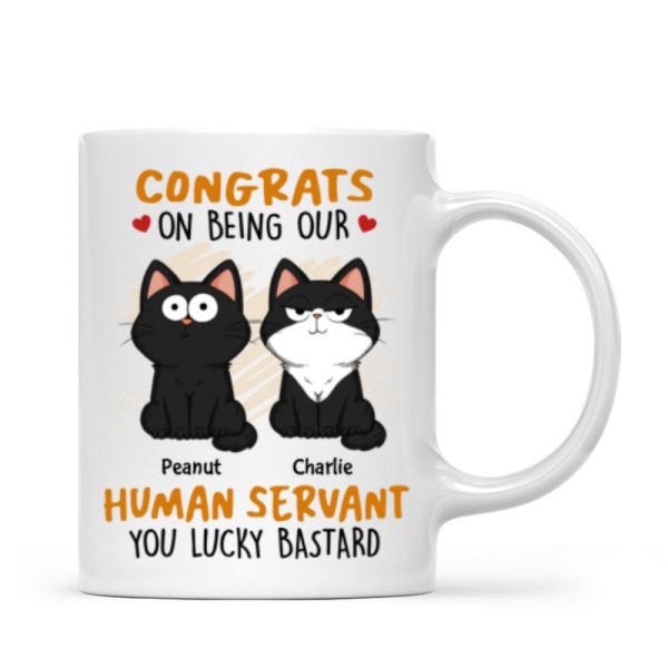 Congrats On Being My Human Servant Funny Cat Expression Personalized Mug Online now - Image 5