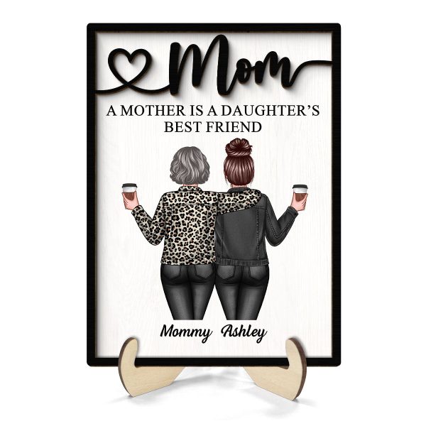 Mom Is Daughter‘s Best Friend Mother’s Day Gift Personalized 2-Layer Wooden Plaque Sale
