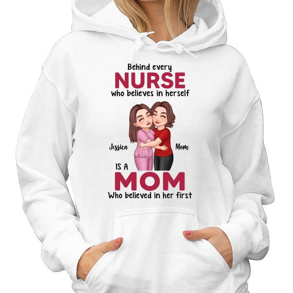 Behind Every Daughter Son Is A Mom By Custom Occupation Firefighter, Nurse, Police Officer, Teacher Personalized Shirt Cheap - Image 4