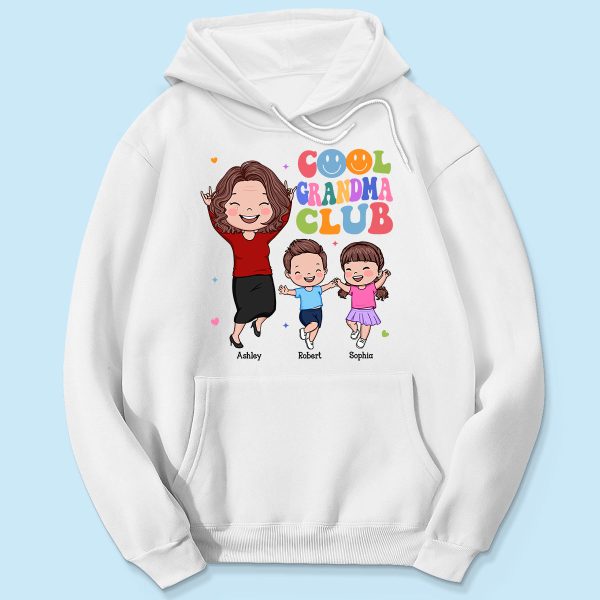 Vector Happy Woman And Kids Cool Grandma Club Personalized Shirt For Sale - Image 5