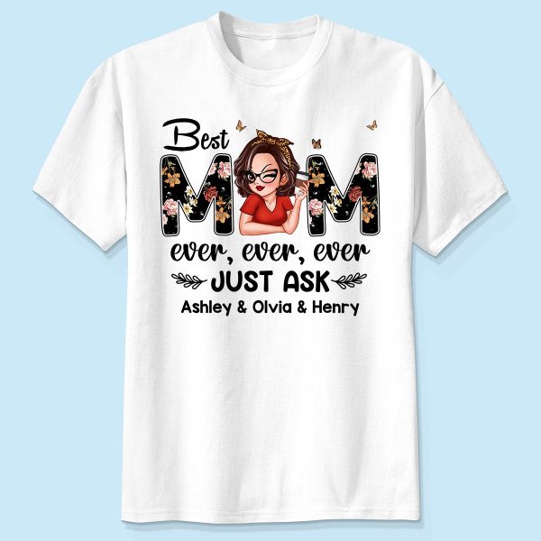 Best Mom Ever Custom Birth Month Flowers Personalized Shirt Hot on Sale