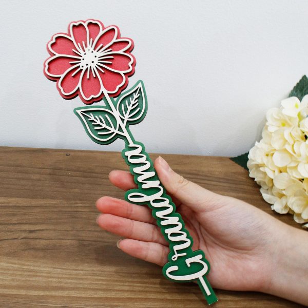 Colorful Flowers Mother s Day Gift For Mom, For Grandma Personalized Wooden Flowers Fashion - Image 2