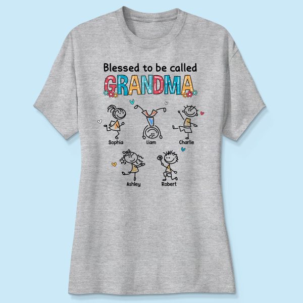 Blessed To Be Called Grandma Colorful Drawing Personalized Shirt Fashion - Image 4