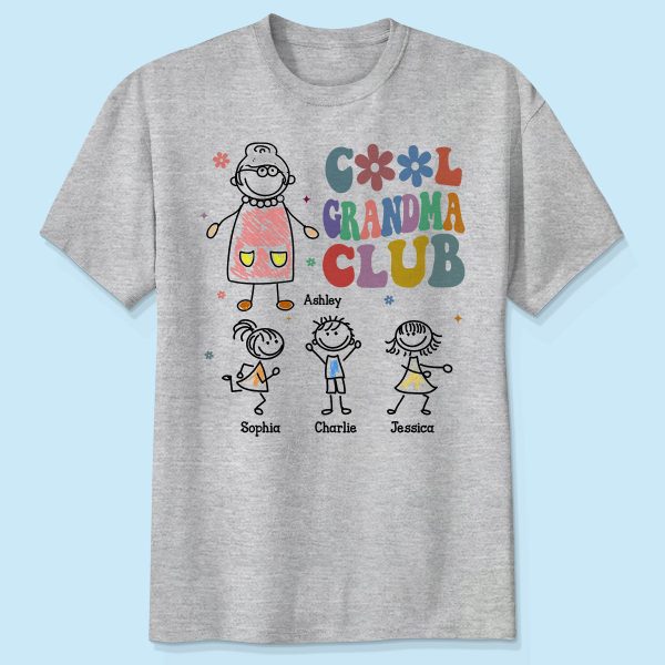 Cool Grandma Club Drawing Personalized Shirt For Sale
