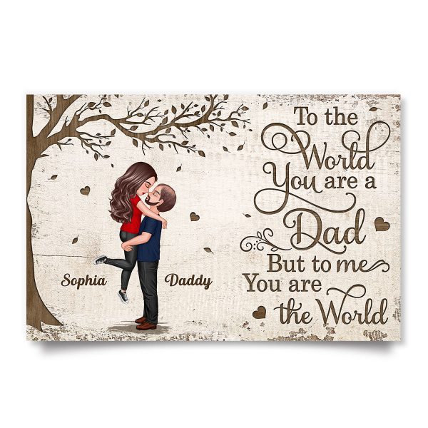 Father Daughter Hugging Under Tree Personalized Poster Discount