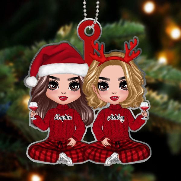 Christmas Happy Doll Best Friends Personalized Acrylic Ornament For Cheap - Image 3