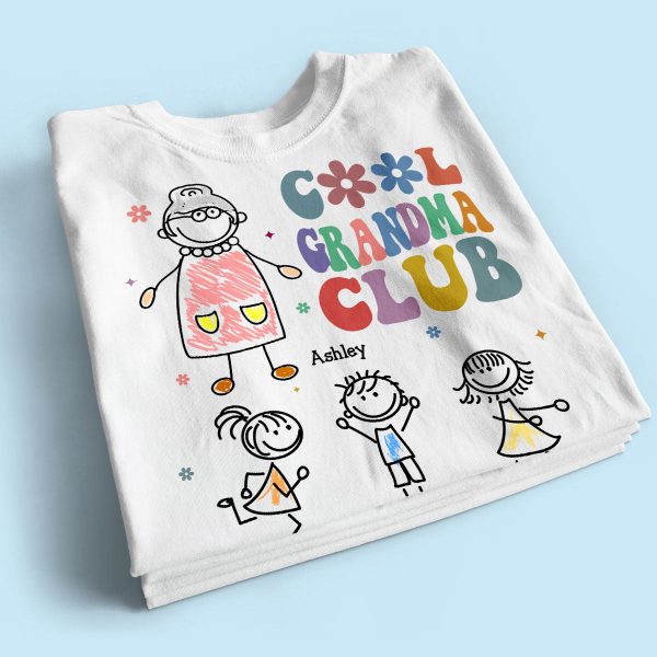 Cool Grandma Club Drawing Personalized Shirt For Sale - Image 2