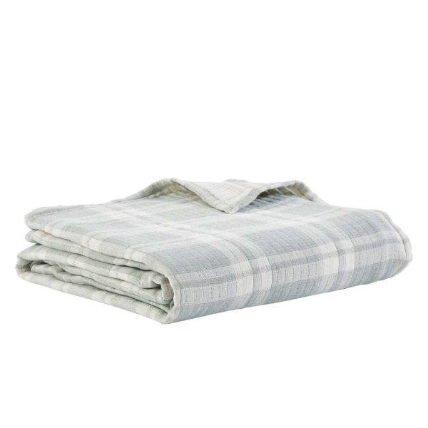 Plaid Bed Throw in Sky Sale - Image 2